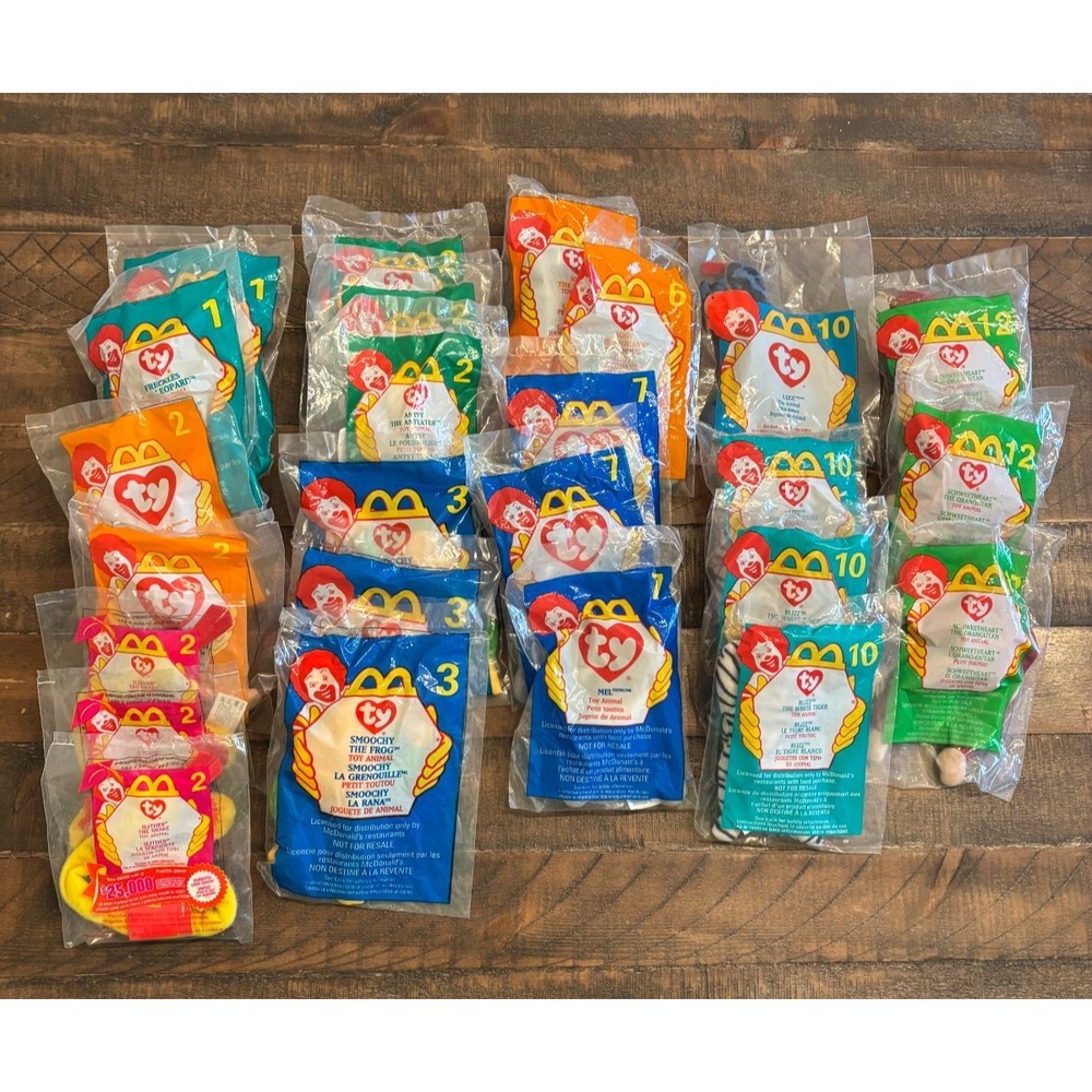 McDonalds Happy Meal Toy‎ Lot of 24 Beanie Baby 96' 98' 2000 NEW Duplicates